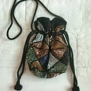 UO Mini Drawstring Sequin Bag